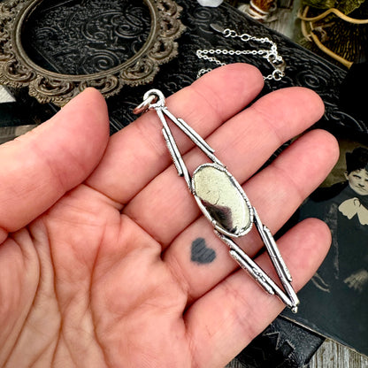Pyrite Crystal Necklace in Fine Silver / Foxlark Collection - One of a Kind