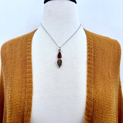 Multi Stone Carnelian Jasper Crystal Necklace Fine Silver / Foxlark Collection
