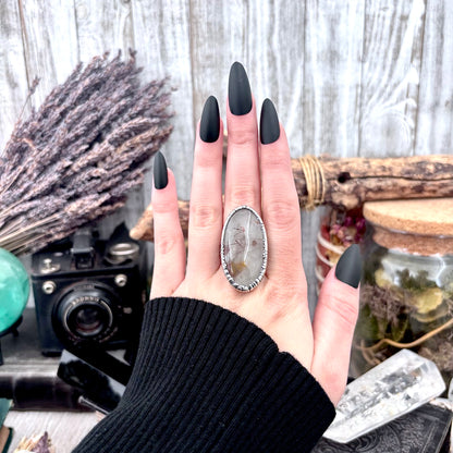 Rutilated Quartz Crystal Ring Fine Silver Size 8 / Foxlark Collection - One of a Kind