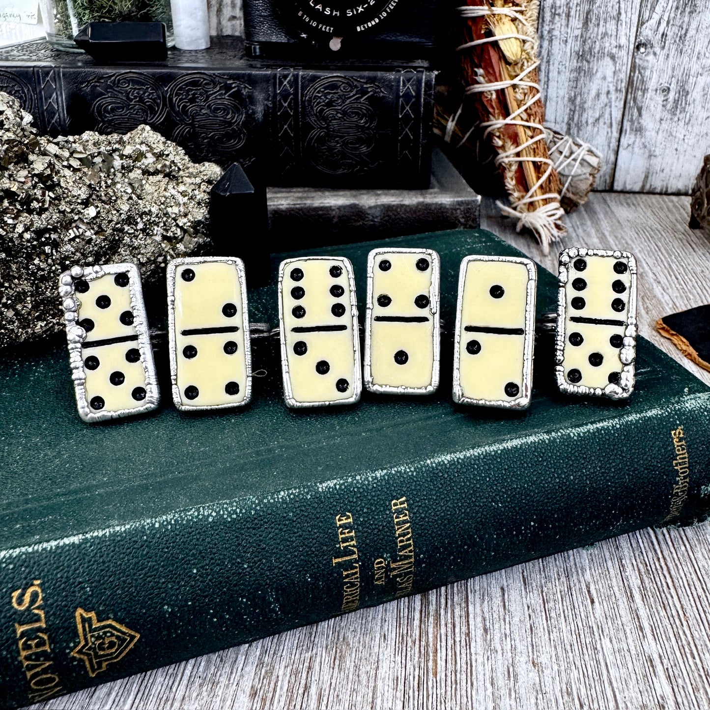 Playing Games - Dominos Ring Fine Silver Size 6 7 8 9 10 11 / One of a Kind