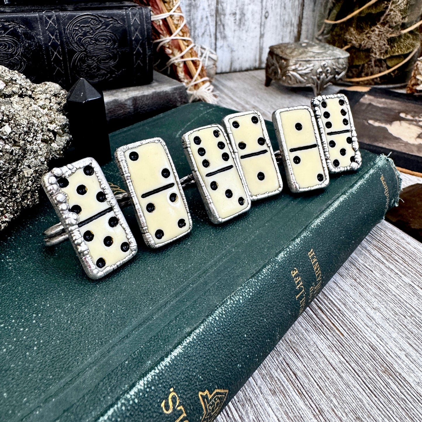 Playing Games - Dominos Ring Fine Silver Size 6 7 8 9 10 11 / One of a Kind
