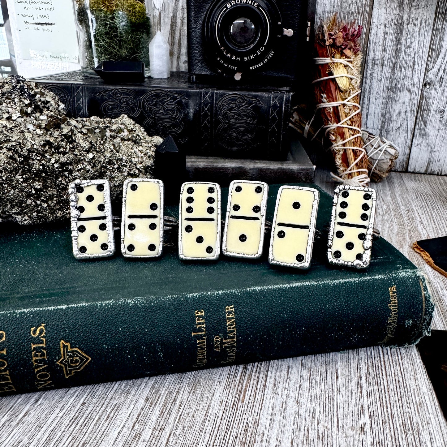 Playing Games - Dominos Ring Fine Silver Size 6 7 8 9 10 11 / One of a Kind