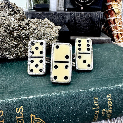 Playing Games - Dominos Ring Fine Silver Size 6 7 8 9 10 11 / One of a Kind