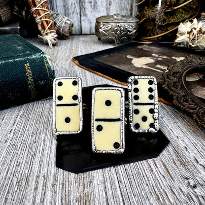 Playing Games - Dominos Ring Fine Silver Size 6 7 8 9 10 11 / One of a Kind