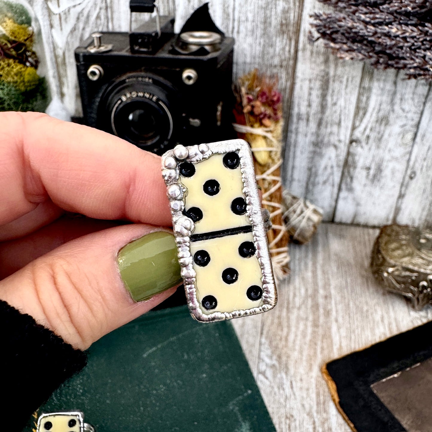 Playing Games - Dominos Ring Fine Silver Size 6 7 8 9 10 11 / One of a Kind