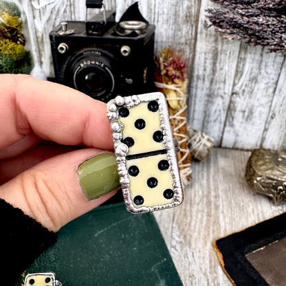 Playing Games - Dominos Ring Fine Silver Size 6 7 8 9 10 11 / One of a Kind