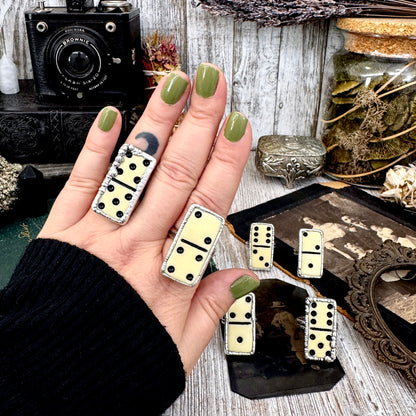 Playing Games - Dominos Ring Fine Silver Size 6 7 8 9 10 11 / One of a Kind