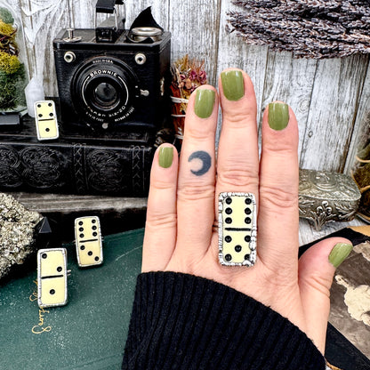 Playing Games - Dominos Ring Fine Silver Size 6 7 8 9 10 11 / One of a Kind