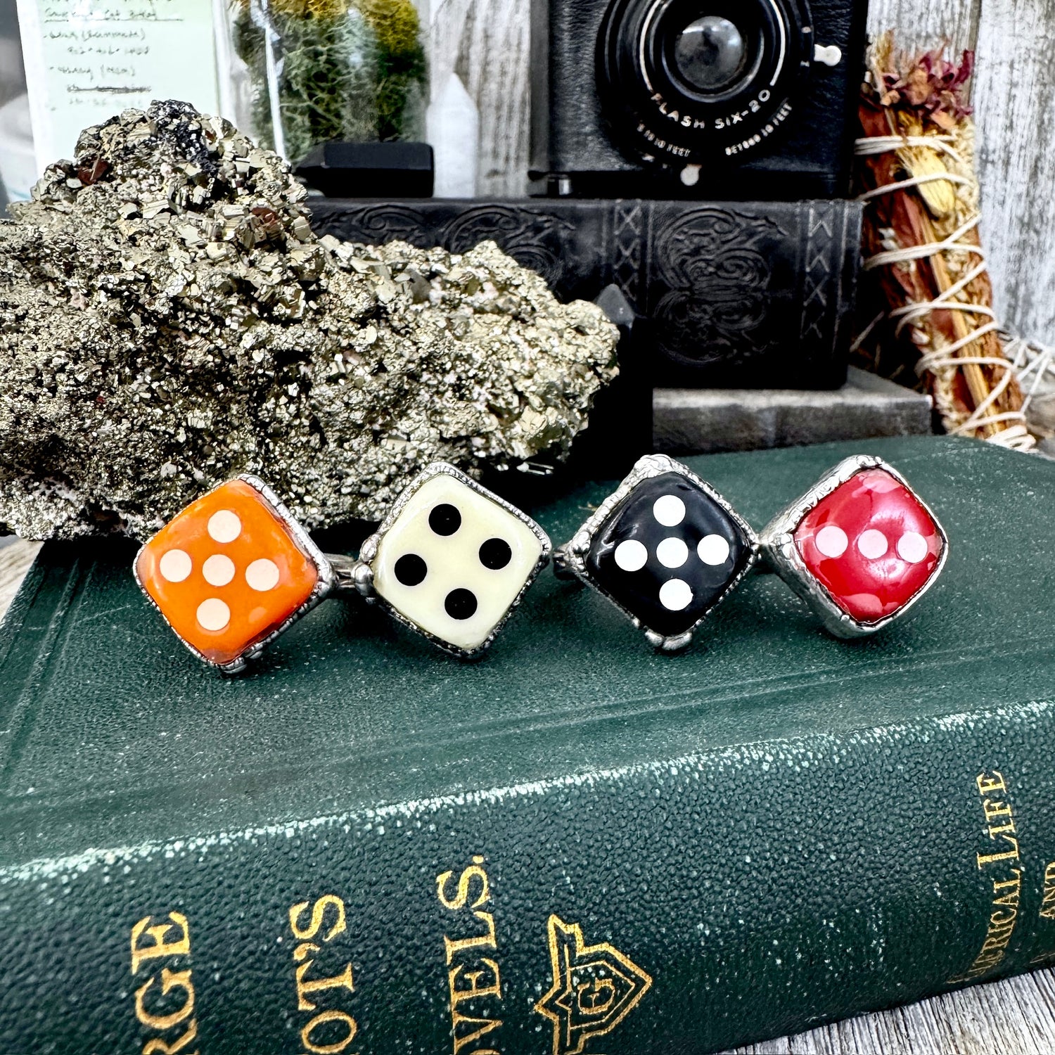 Playing Games - Dice Ring Fine Silver Size 6 7 8 9 10 11 / One of a Kind.