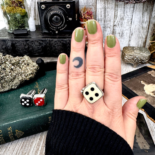 Playing Games - Dice Ring Fine Silver Size 6 7 8 9 10 11 / One of a Kind.