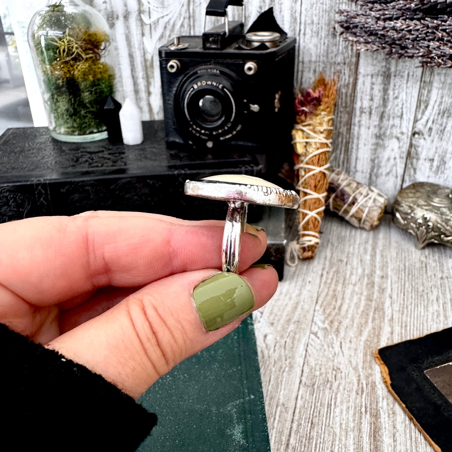 Playing Games - #8 Vintage Pool Ball Ring Fine Silver Size 8 / One of a Kind FOXLARK