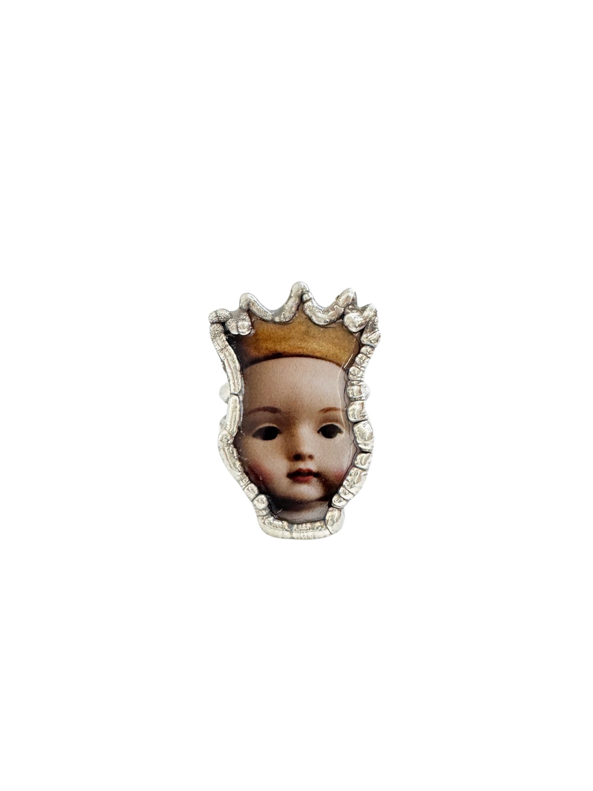 The Weirdlings Collection - Doll Head Ring | Size 8 | Fine Silver