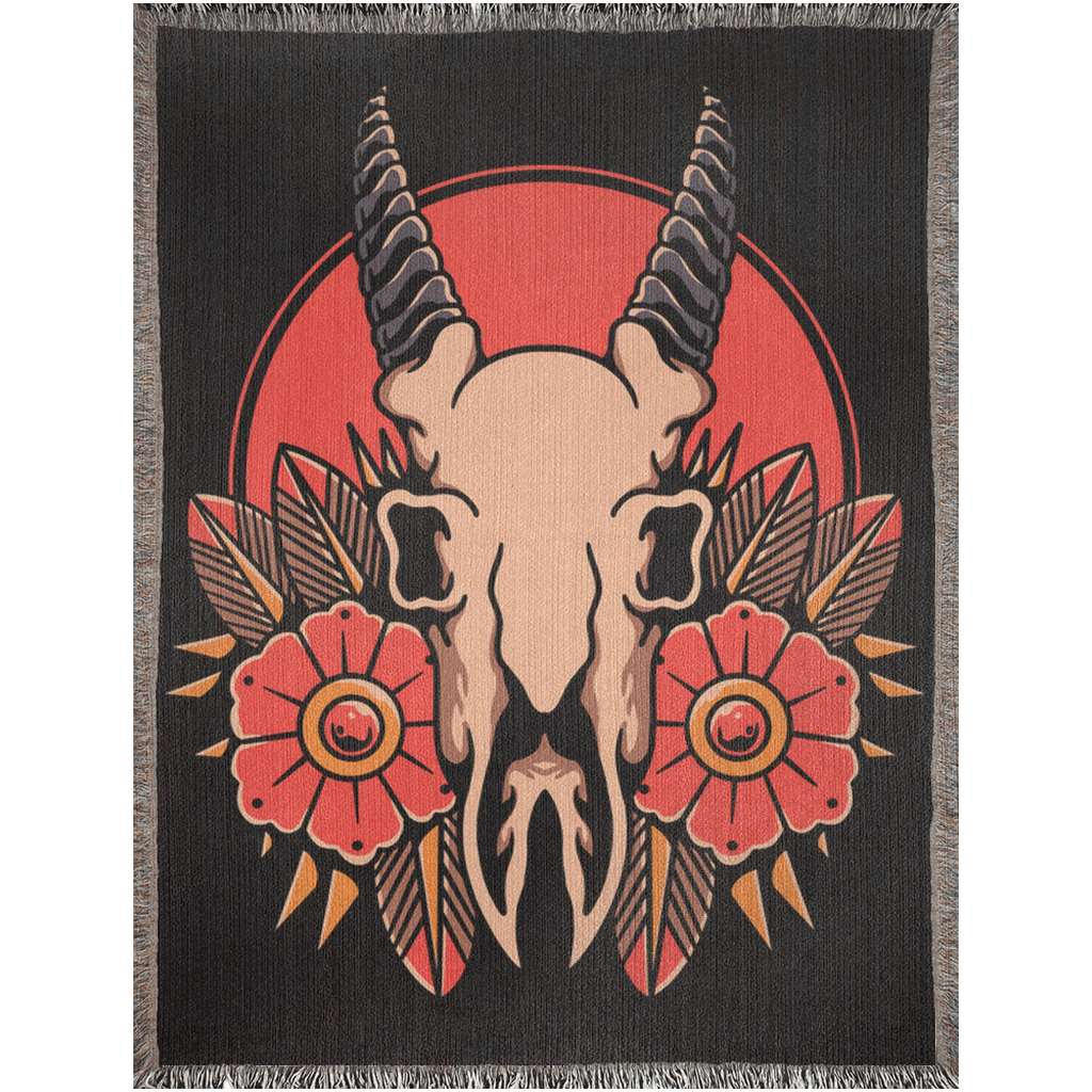 Goat Skull - Woven Blanket.