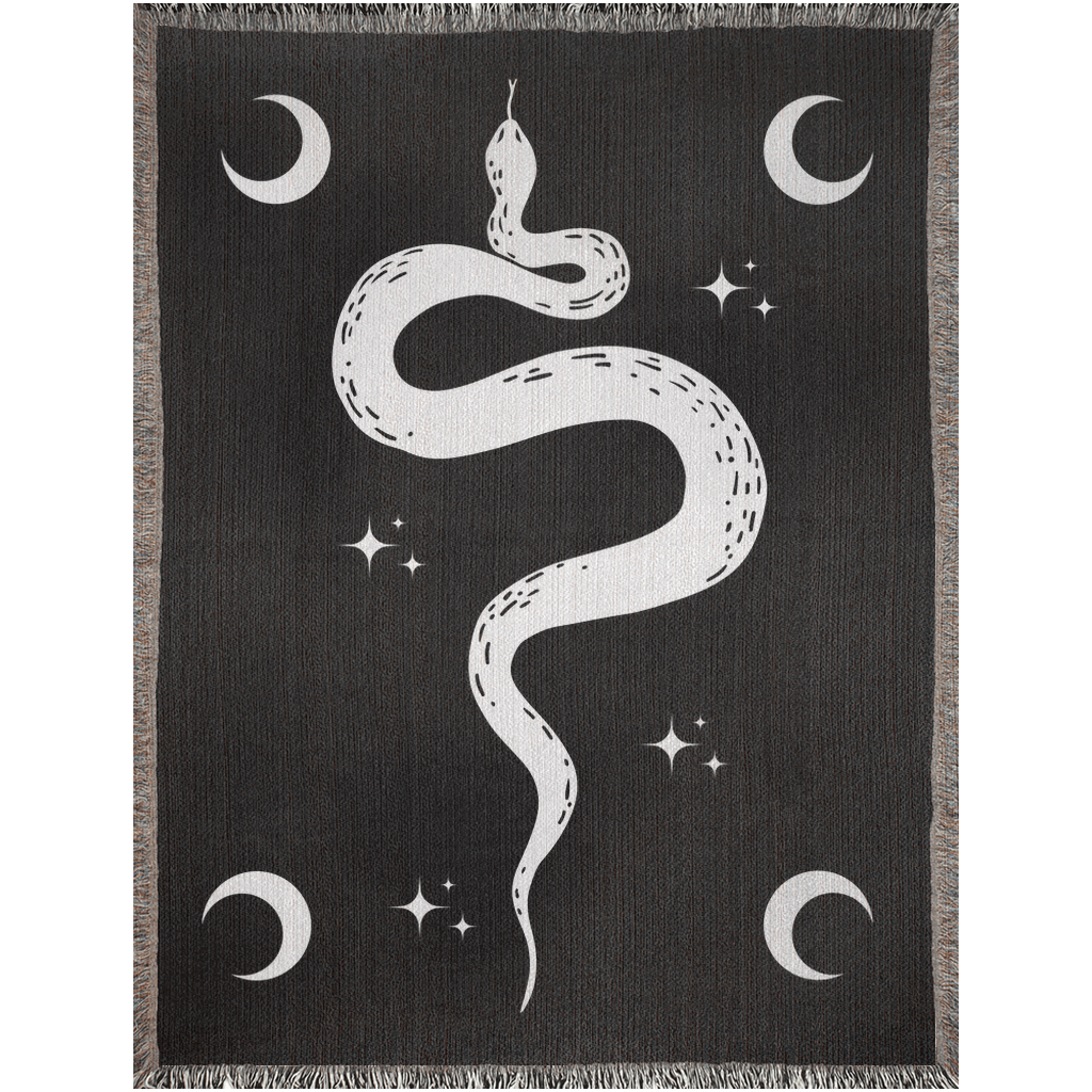 Snake and Moons - Woven Blanket