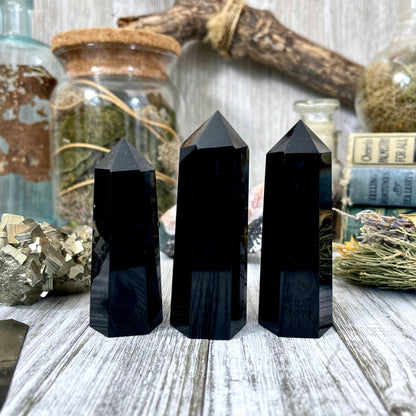 Self Standing Black Obsidian Point / FoxlarkCrystals