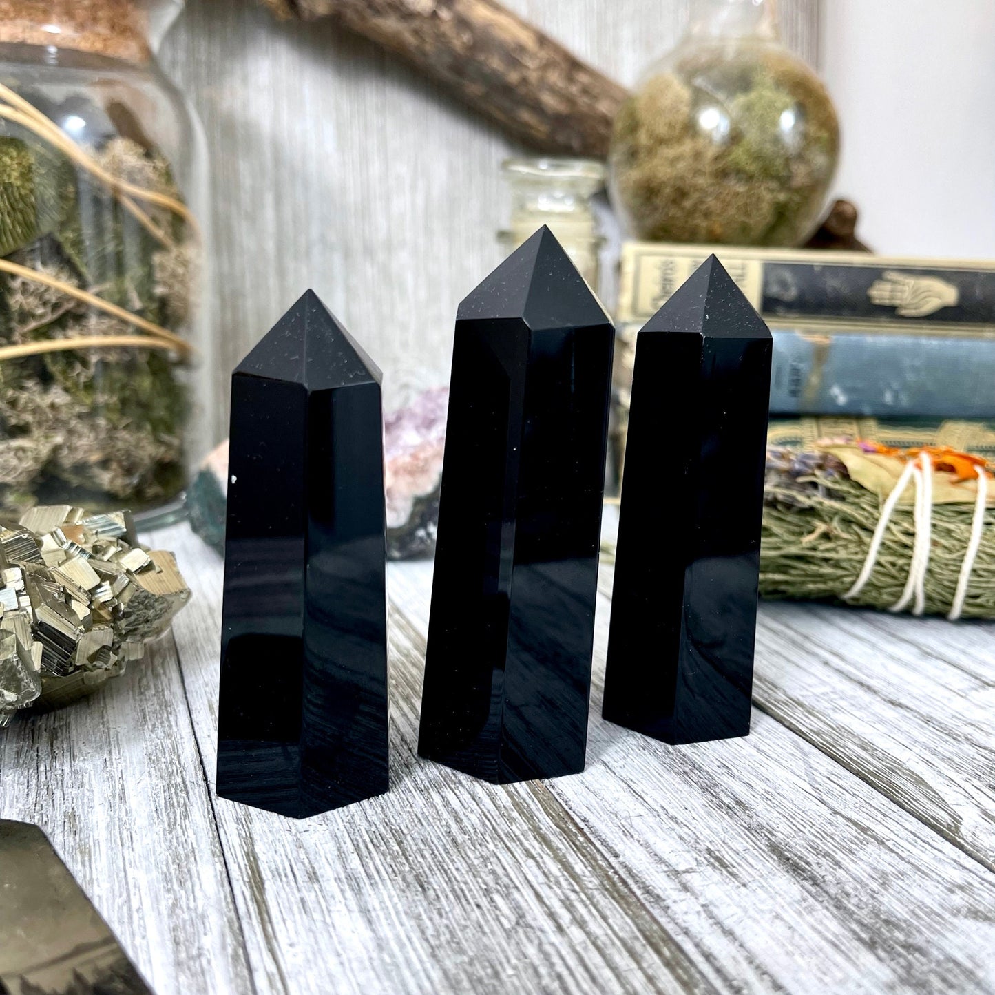 Self Standing Black Obsidian Point / FoxlarkCrystals