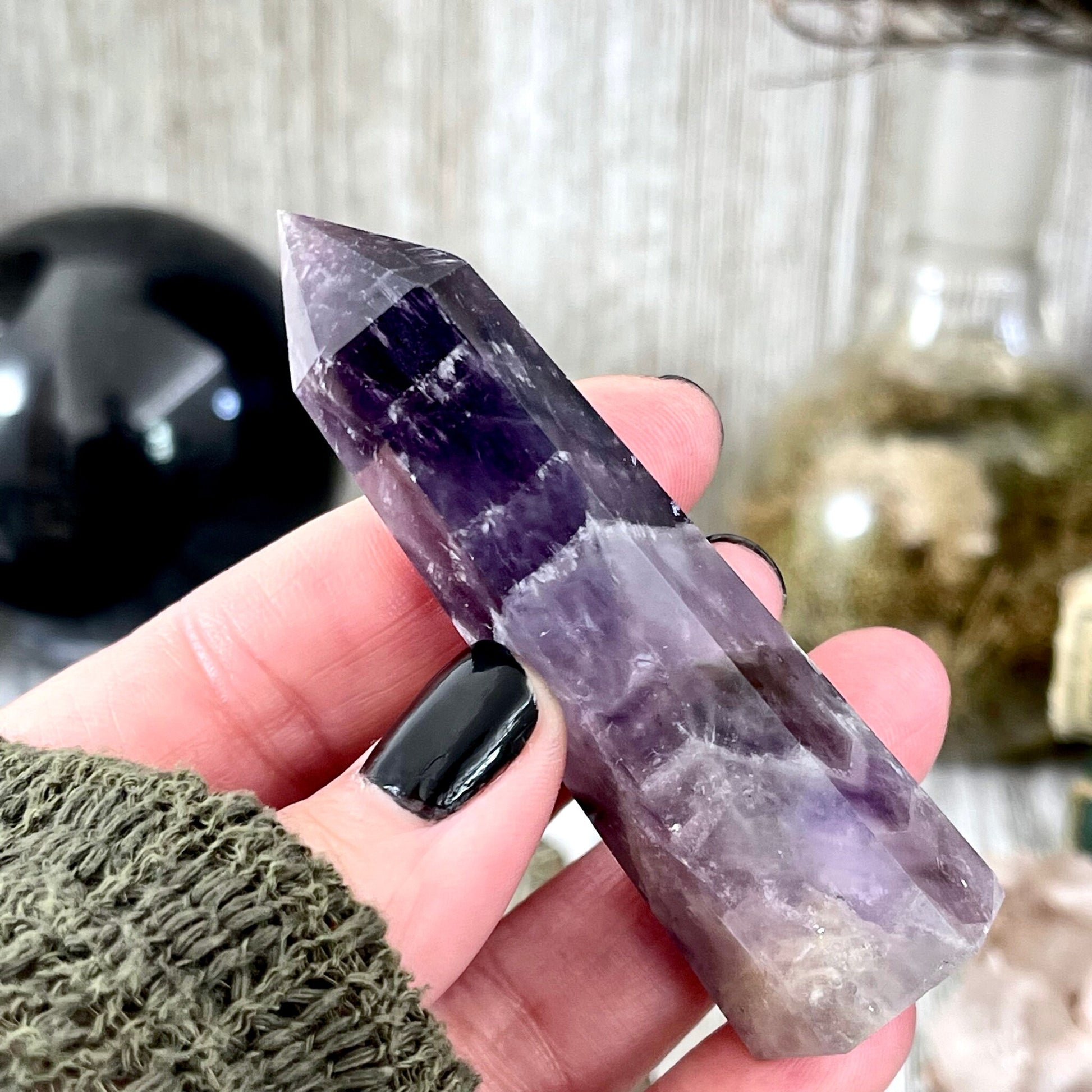 Chevron Amethyst Crystal Point Self Standing / FoxlarkCrystals