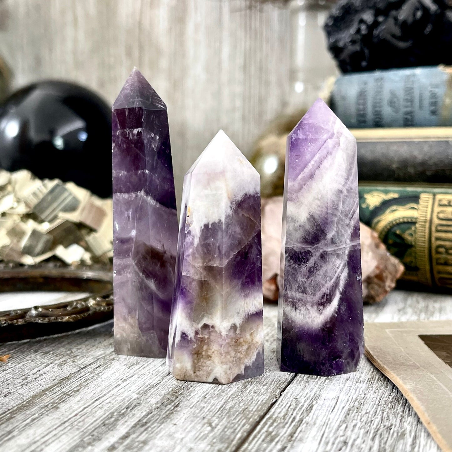 Chevron Amethyst Crystal Point Self Standing / FoxlarkCrystals