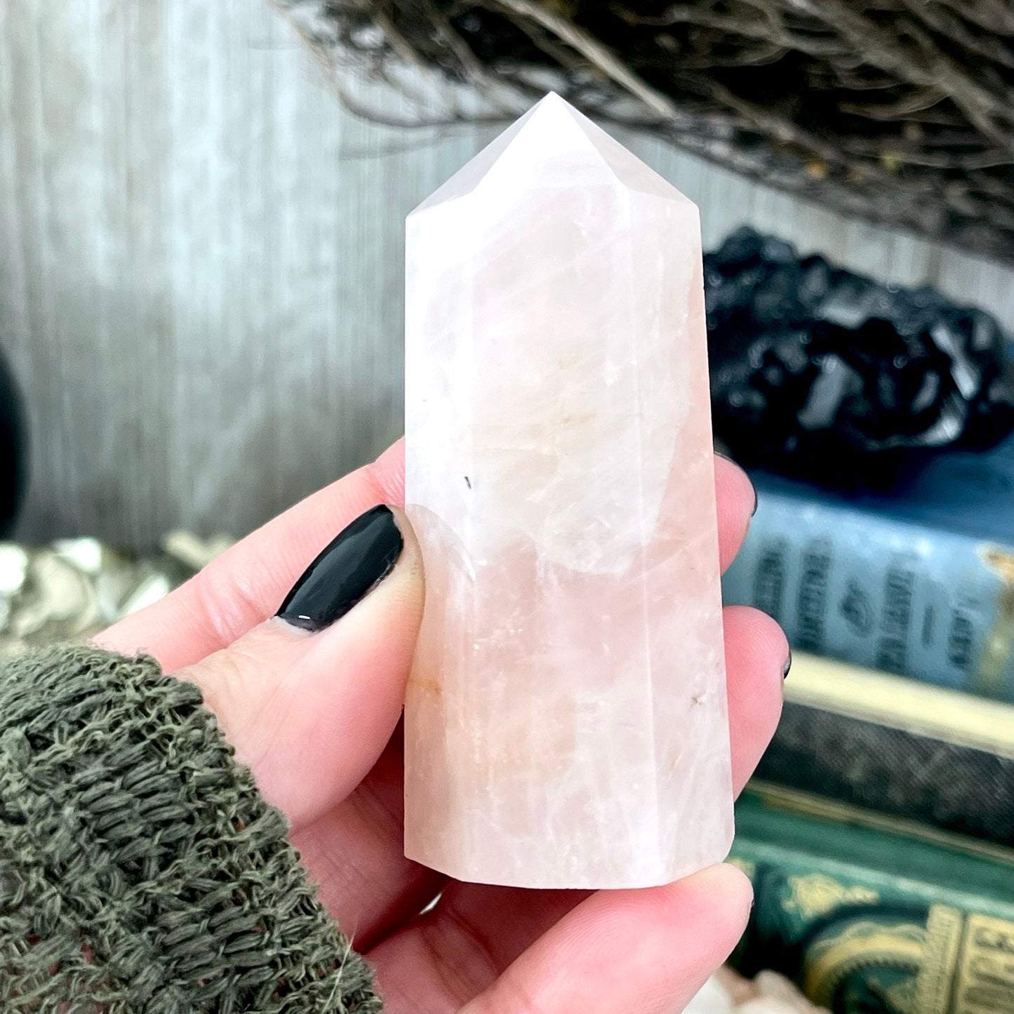 Self Standing Pink Rose Quartz Crystal Point / FoxlarkCrystals