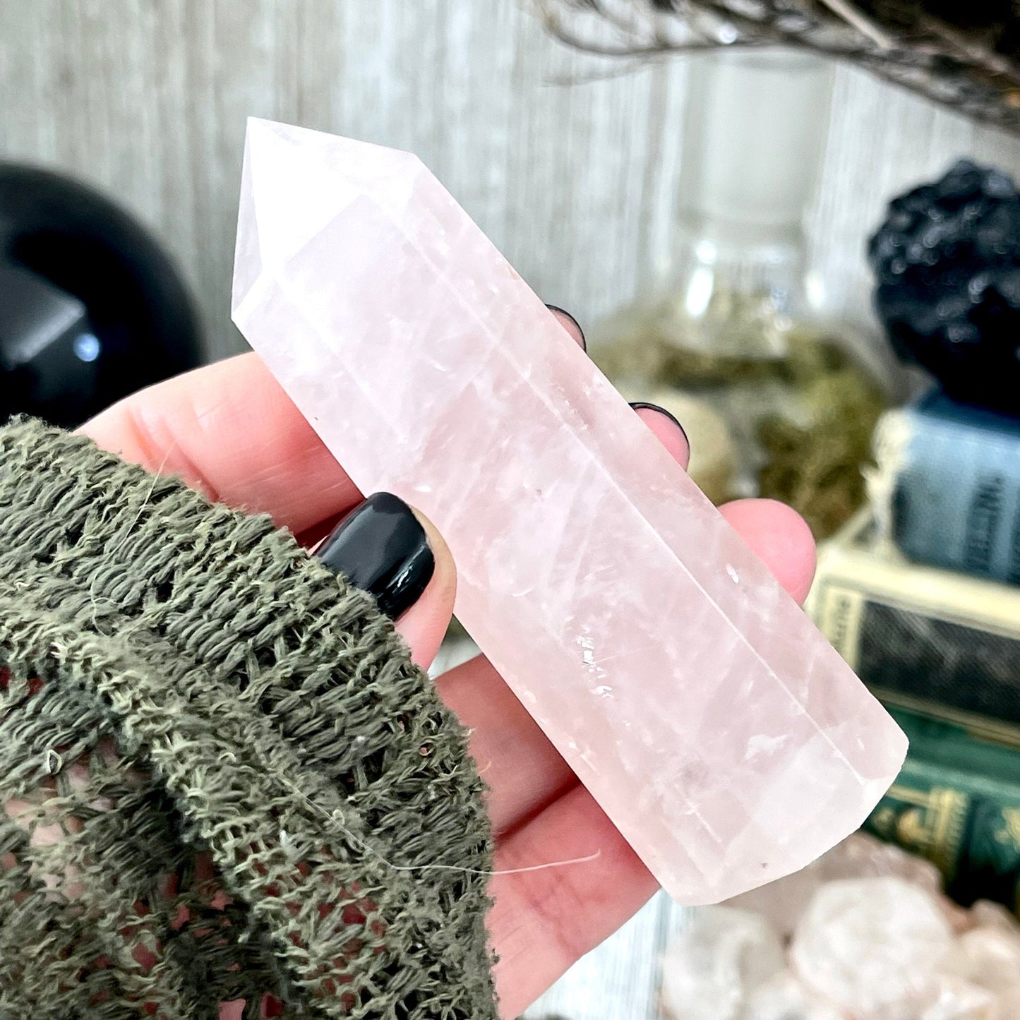 Self Standing Pink Rose Quartz Crystal Point / FoxlarkCrystals