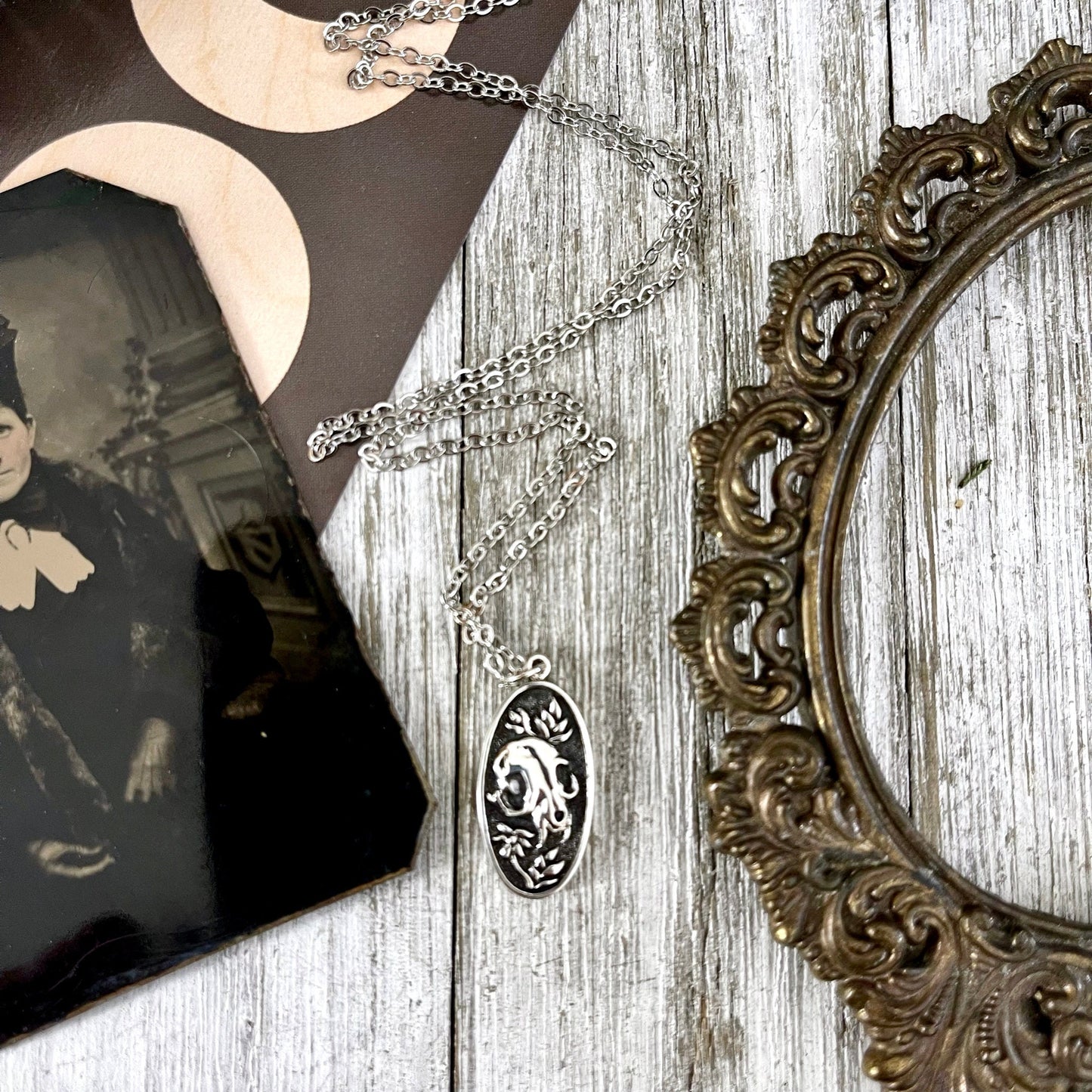 Tiny Talisman Collection - Sterling Silver Cat Skull 23x12mm /