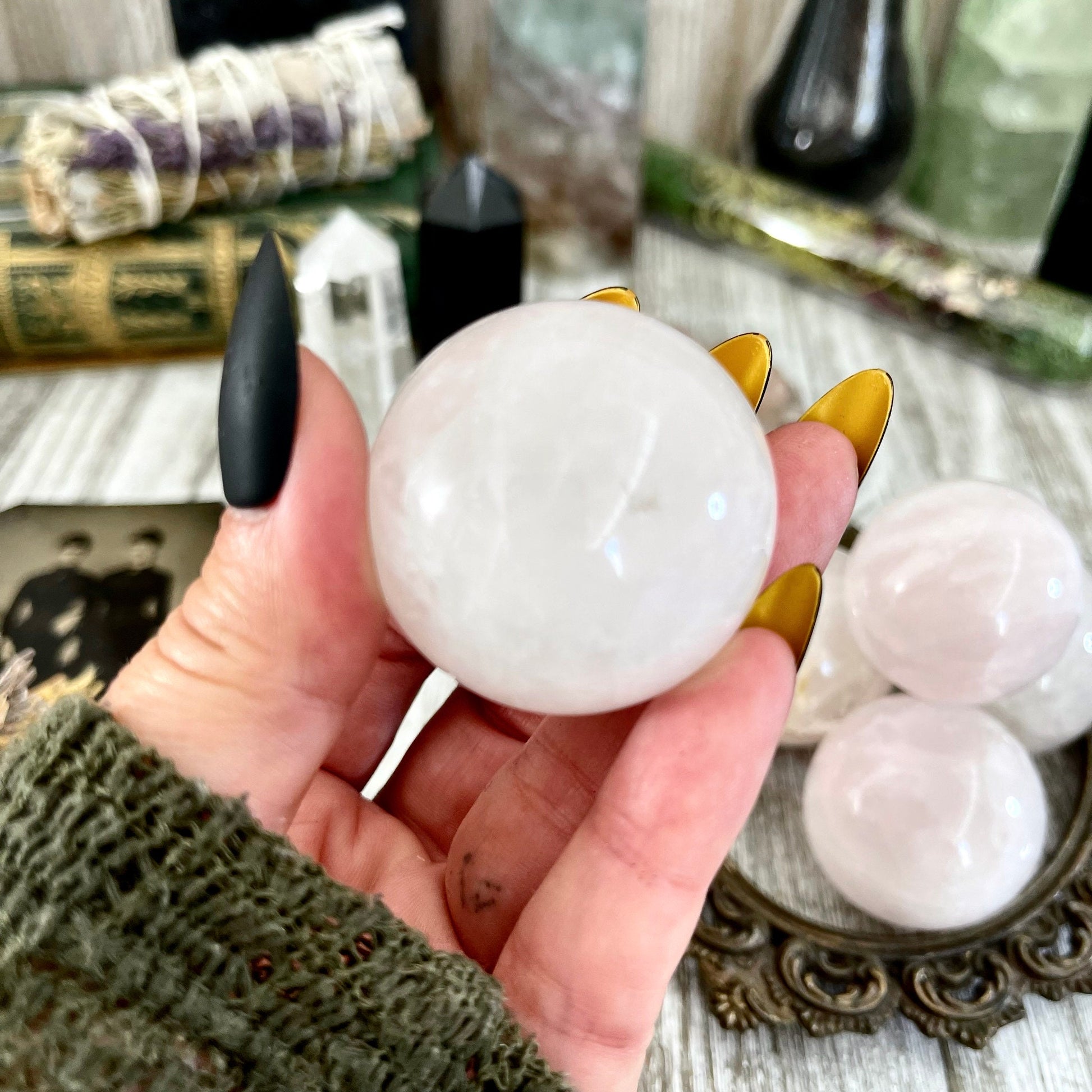 Small Rose Quartz Crystal Sphere / FoxlarkCrystals