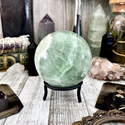 Large Green Fluorite Crystal Ball / FoxlarkCrystals