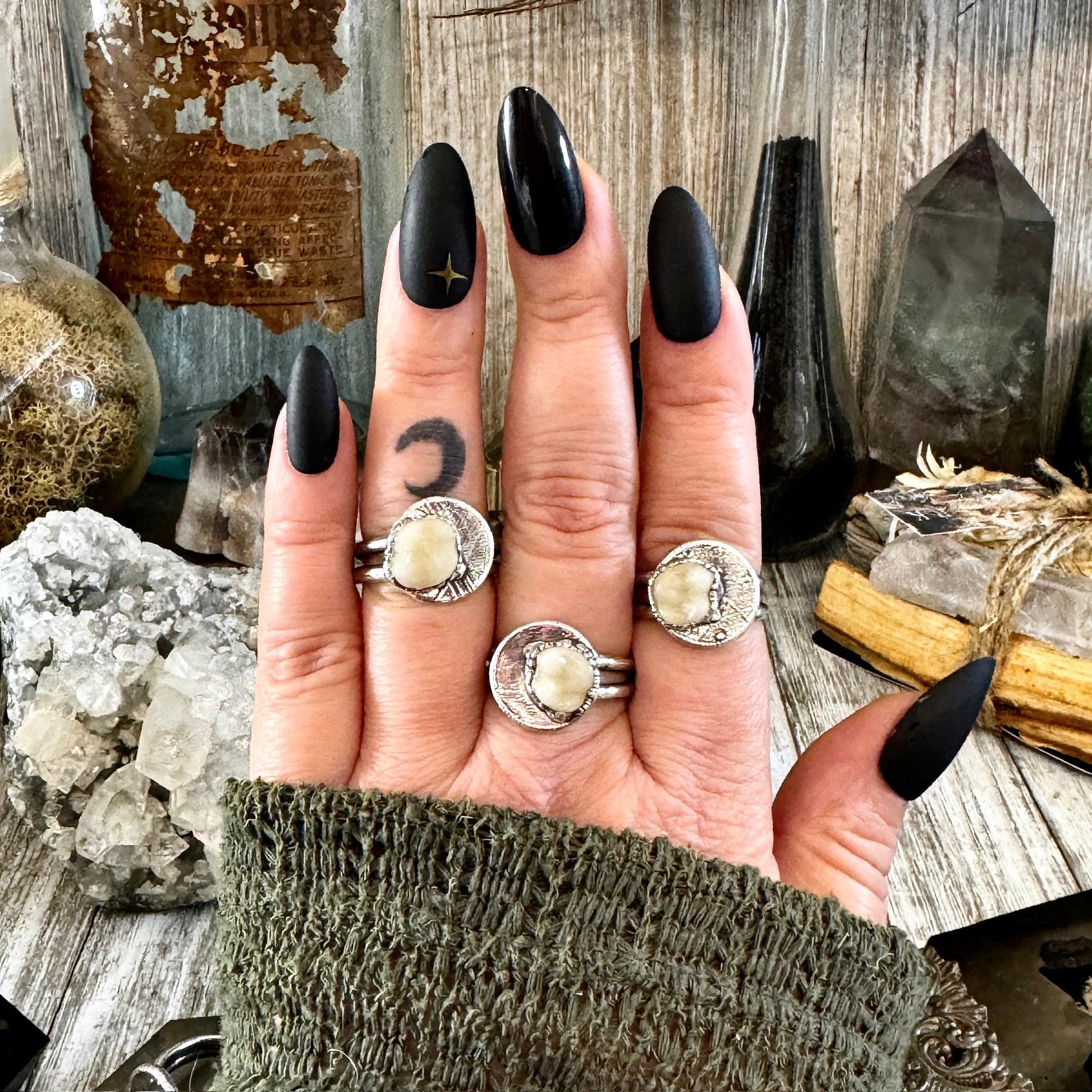 Tooth Ring Silver Size 7 8 9 10 11 Faux Resin Tooth Jewelry / Foxlark Collection