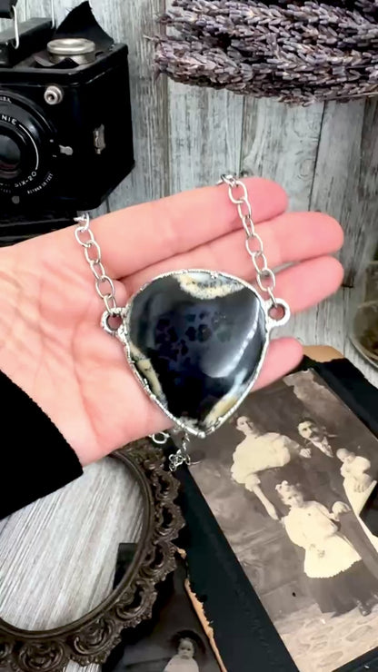 The Colossal Collection - Dendritic Agate Crystal Necklace Fine Silver / Foxlark Collection