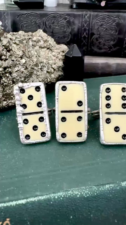 Playing Games - Dominos Ring Fine Silver Size 6 7 8 9 10 11 / One of a Kind