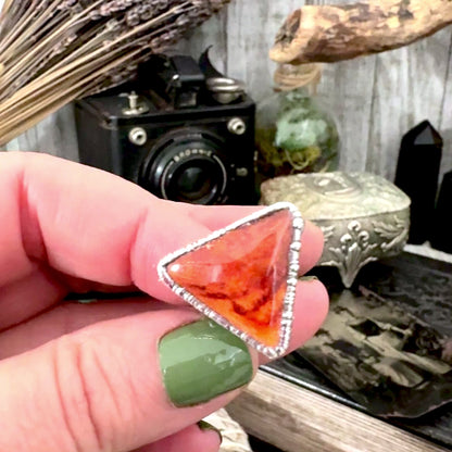 Spiny Oyster Ring Fine Silver Size 9 / Foxlark Collection - One of a Kind