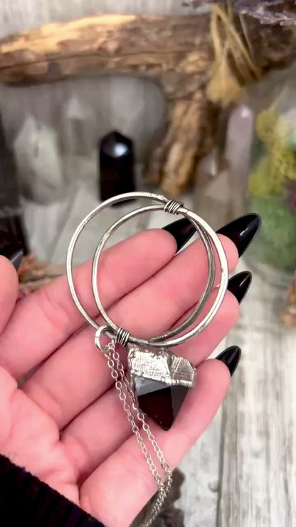 Raw Smoky Quartz Crystal  Necklace in Fine Silver / Foxlark Collection - One of a Kind