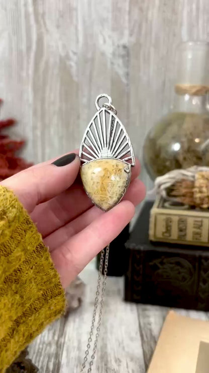 Moss & Moon Collection - Fossilized Coral Statement Necklace in Fine Silver / One of a Kind