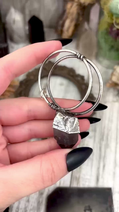 Raw Smoky Quartz Crystal  Necklace in Fine Silver / Foxlark Collection - One of a Kind