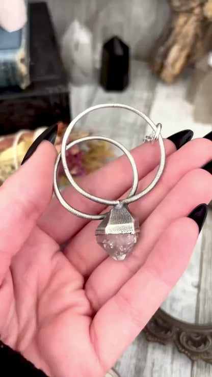 Herkimer Diamond Crystal  Necklace in Fine Silver / Foxlark Collection - One of a Kind
