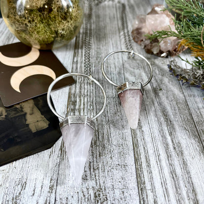 Crystal Jewelry, Crystal Necklaces, Crystal Pendulum, Etsy ID: 1119615045, FOXLARK- NECKLACES, Gothic Jewelry, healing crystals, Jewelry, Necklaces, Pendulum Necklace, Pink Stone Jewelry, Raw Crystal Necklace, Rose Quartz Necklace, Silver Pendulum, Stone