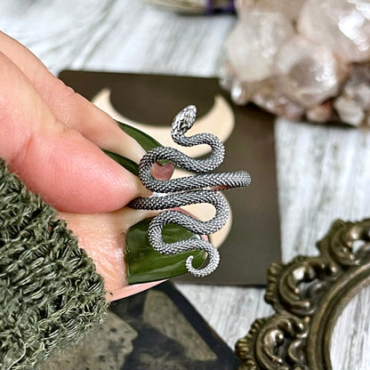 Snake Ring in Sterling Silver Adjustable / Tiny Talismans Collection.