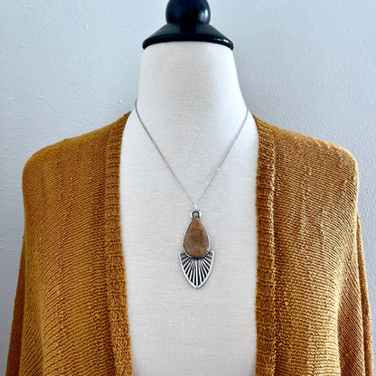 Moss & Moon Collection - Fossilized Coral Statement Necklace set in Fine Silver / One of a Kind - by Foxlark.