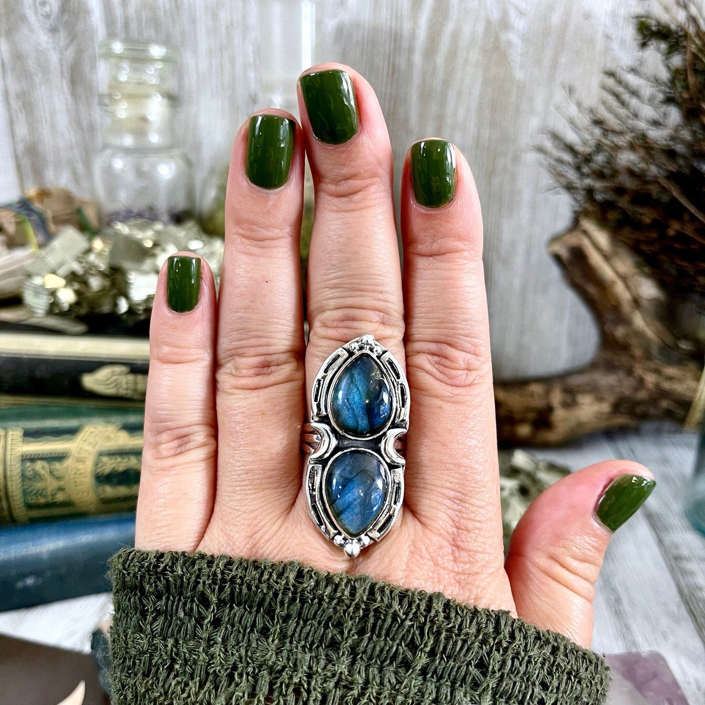 Big Crystal Ring, Big Stone Ring, Boho Jewelry, Boho Ring, Etsy Id 1143400613, Foxlark Alchemy, Foxlark- Rings, Gypsy Ring, Jewelry, Labradorite Jewelry, Labradorite Ring, Moon Jewelry, Moon Ring, Rings, Statement Rings, Wholesale