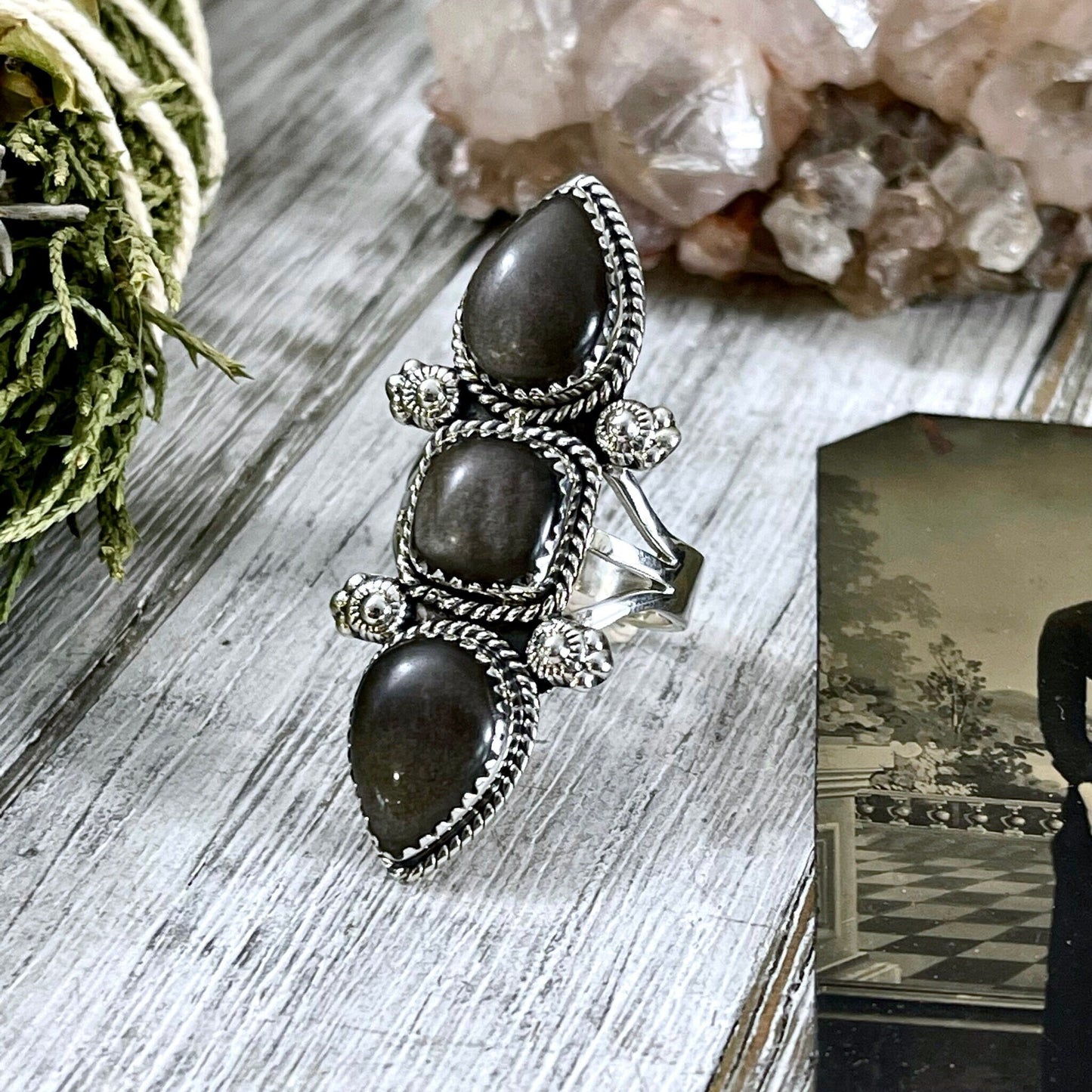 3 Stone Ring, Big Stone Ring, Bohemian Ring, Boho Jewelry, Boho Ring, Crystal Ring, Etsy Id 1078477541, Festival Jewelry, Foxlark Alchemy, Foxlark- Rings, Gift For Woman, Gypsy Ring, Jewelry, Rings, Statement Rings