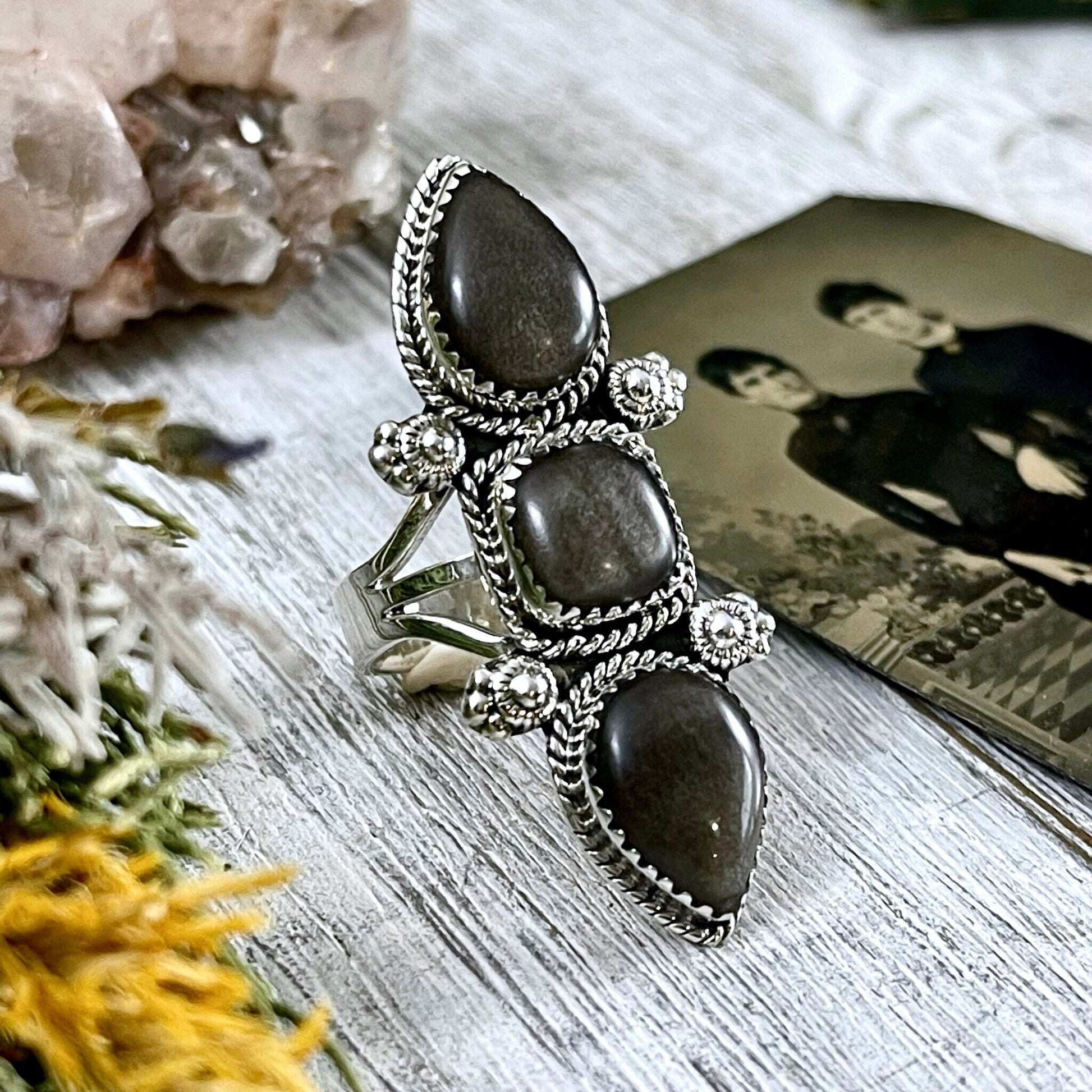 3 Stone Ring, Big Stone Ring, Bohemian Ring, Boho Jewelry, Boho Ring, Crystal Ring, Etsy Id 1078477541, Festival Jewelry, Foxlark Alchemy, Foxlark- Rings, Gift For Woman, Gypsy Ring, Jewelry, Rings, Statement Rings