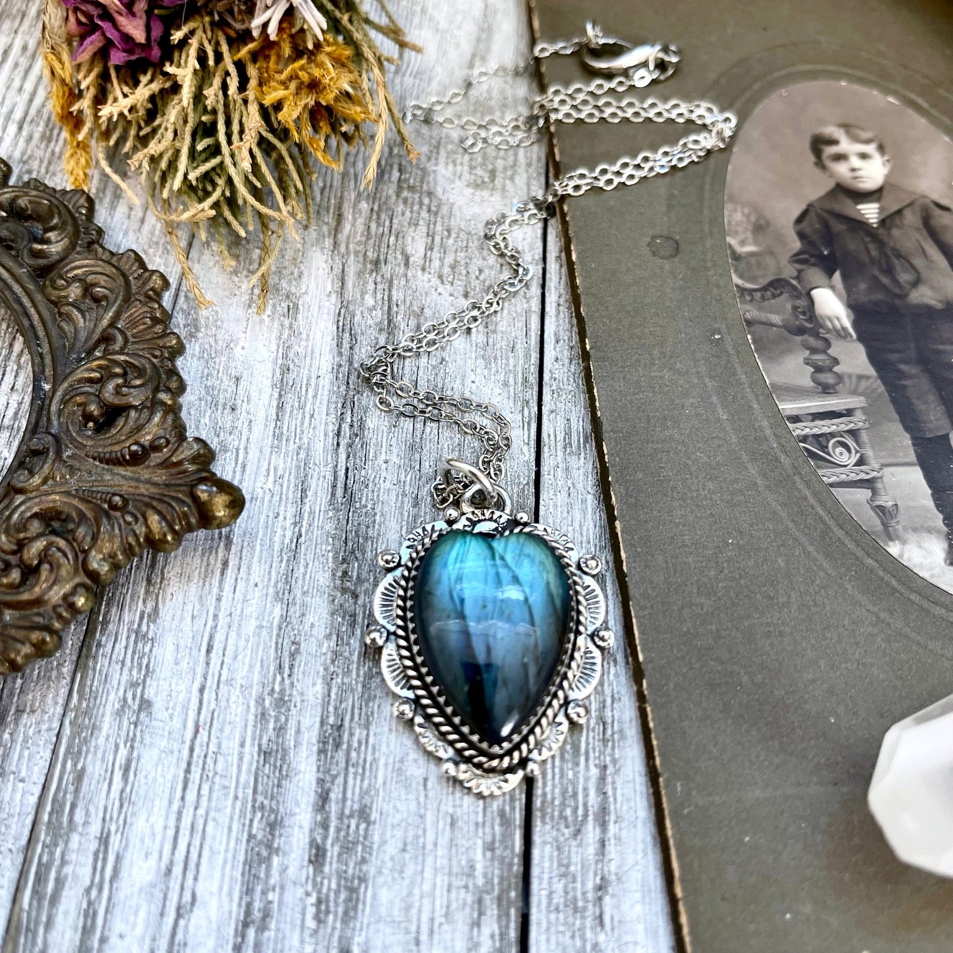 big crystal Necklace, Big Gothic Necklace, Big Silver Necklace, Big Stone Necklace, Blue Labradorite, Bohemian Jewelry, Crystal Necklace, Crystal Necklaces, Crystal Pendant, Etsy ID: 1333727365, FOXLARK- NECKLACES, Heart Jewelry, Heart Necklace, Jewelry,