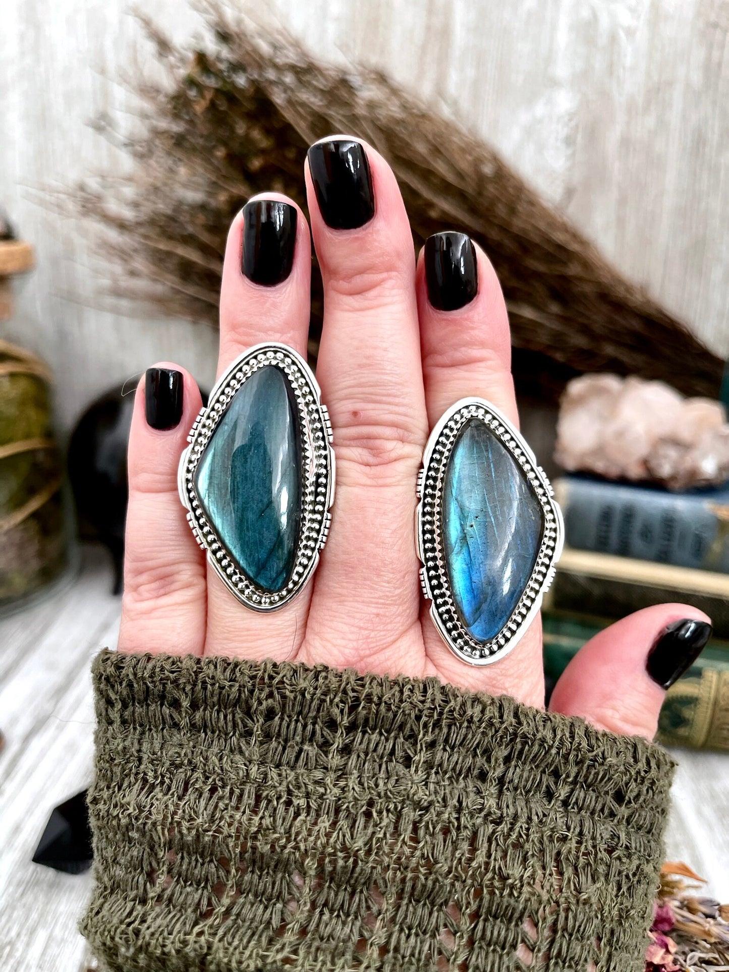 Big Bold Jewelry, Big Crystal Ring, Big Labradorite Ring, Big Statement Ring, Big Stone Ring, Bohemian Ring, Boho Jewelry, Boho Ring, Crystal Ring, Etsy ID: 1389317908, Foxlark Alchemy, FOXLARK- RINGS, Gypsy Ring, Jewelry, Labradorite Jewelry, Rings, Stat