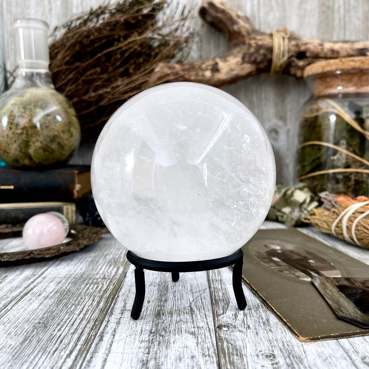 Large Clear Quartz Crystal Ball  / FoxlarkCrystals.