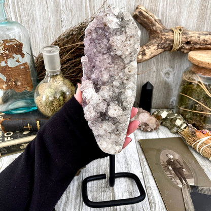 Large Purple Amethyst Crystal Druzy Geode With Stand / FoxlarkCrystals.