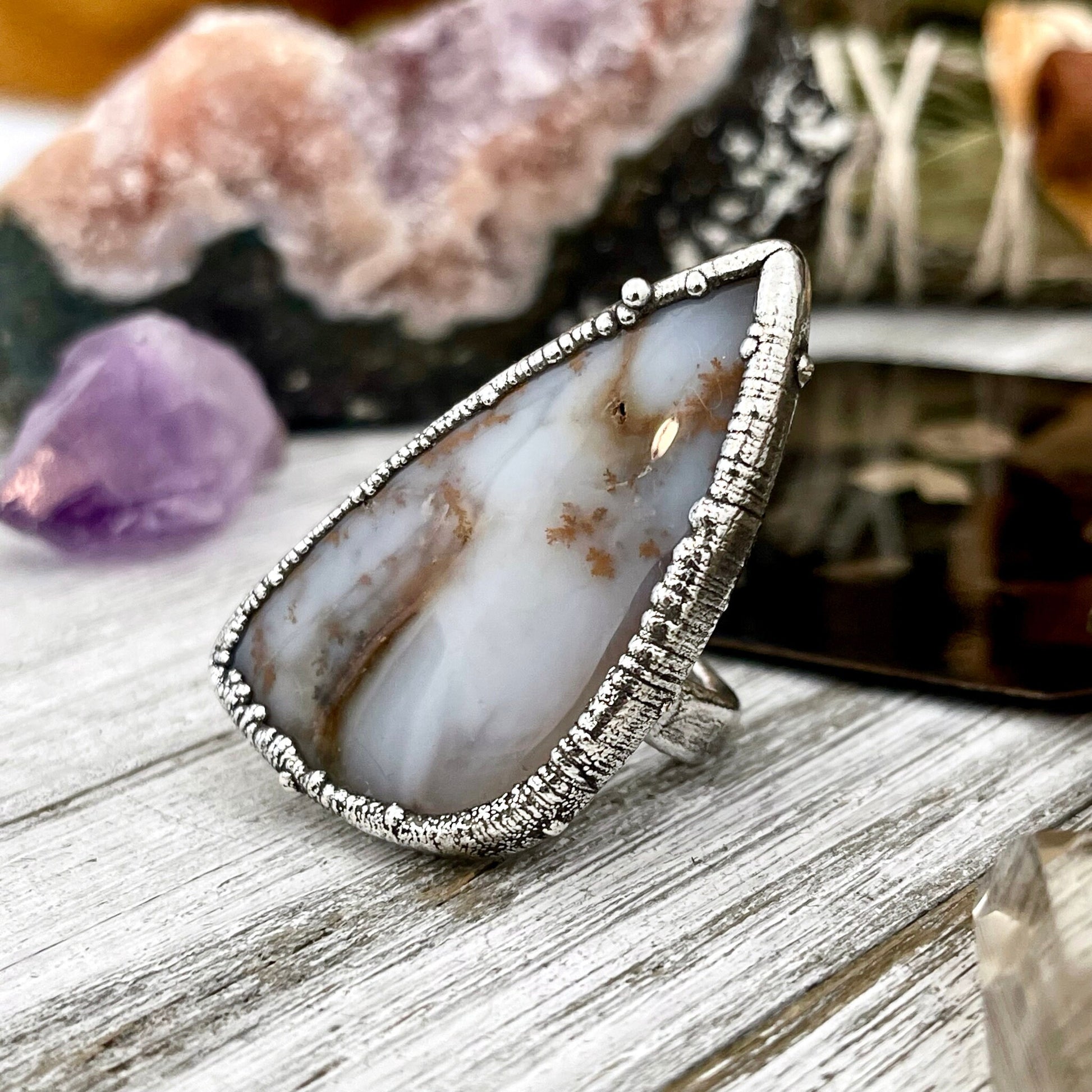 Big Bold Jewelry, Big Crystal Ring, Big Silver Ring, Big Statement Ring, Big Stone Ring, Bohemian Jewelry, Etsy ID: 1528050177, FOXLARK- RINGS, Jewelry, Large Boho Ring, Large Crystal Ring, Natural stone ring, Rings, silver crystal ring, Silver Jewelry, S