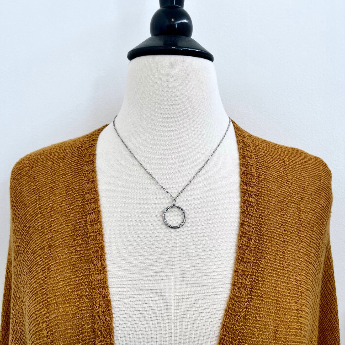 Tiny Talisman Collection - Ouroboros Snake Pendant 26x21mm