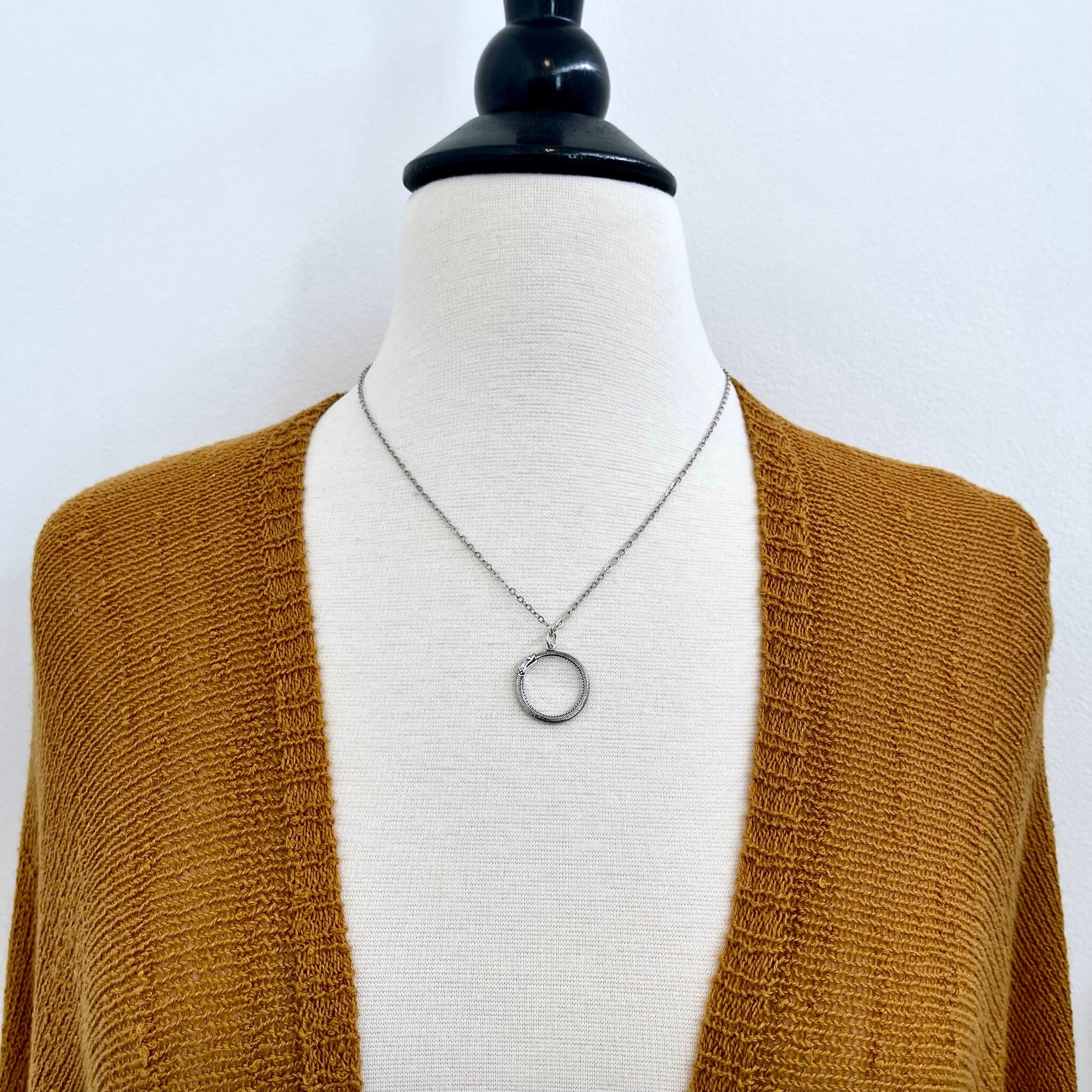 Tiny Talisman Collection - Ouroboros Snake Pendant 26x21mm