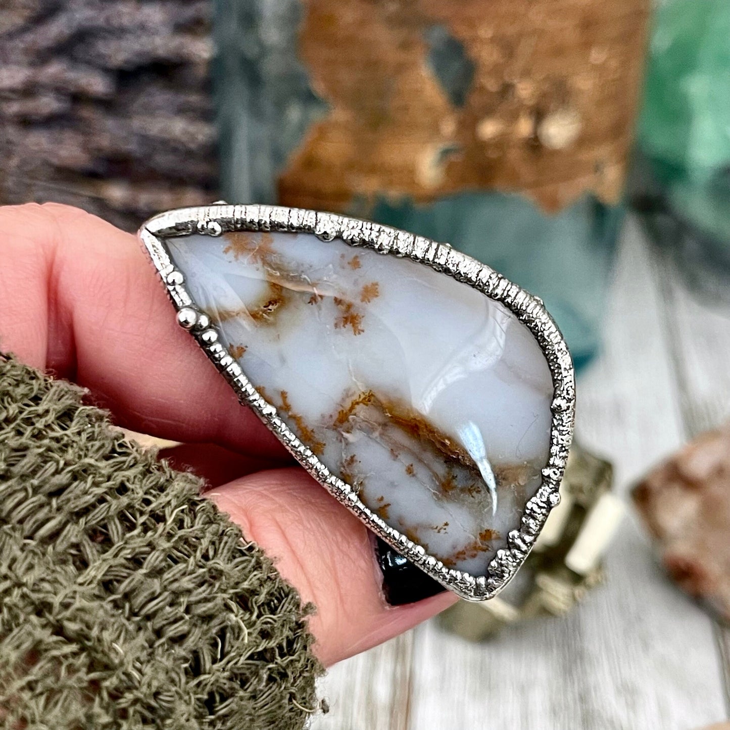 Big Bold Jewelry, Big Crystal Ring, Big Silver Ring, Big Statement Ring, Big Stone Ring, Bohemian Jewelry, Etsy ID: 1528050177, FOXLARK- RINGS, Jewelry, Large Boho Ring, Large Crystal Ring, Natural stone ring, Rings, silver crystal ring, Silver Jewelry, S