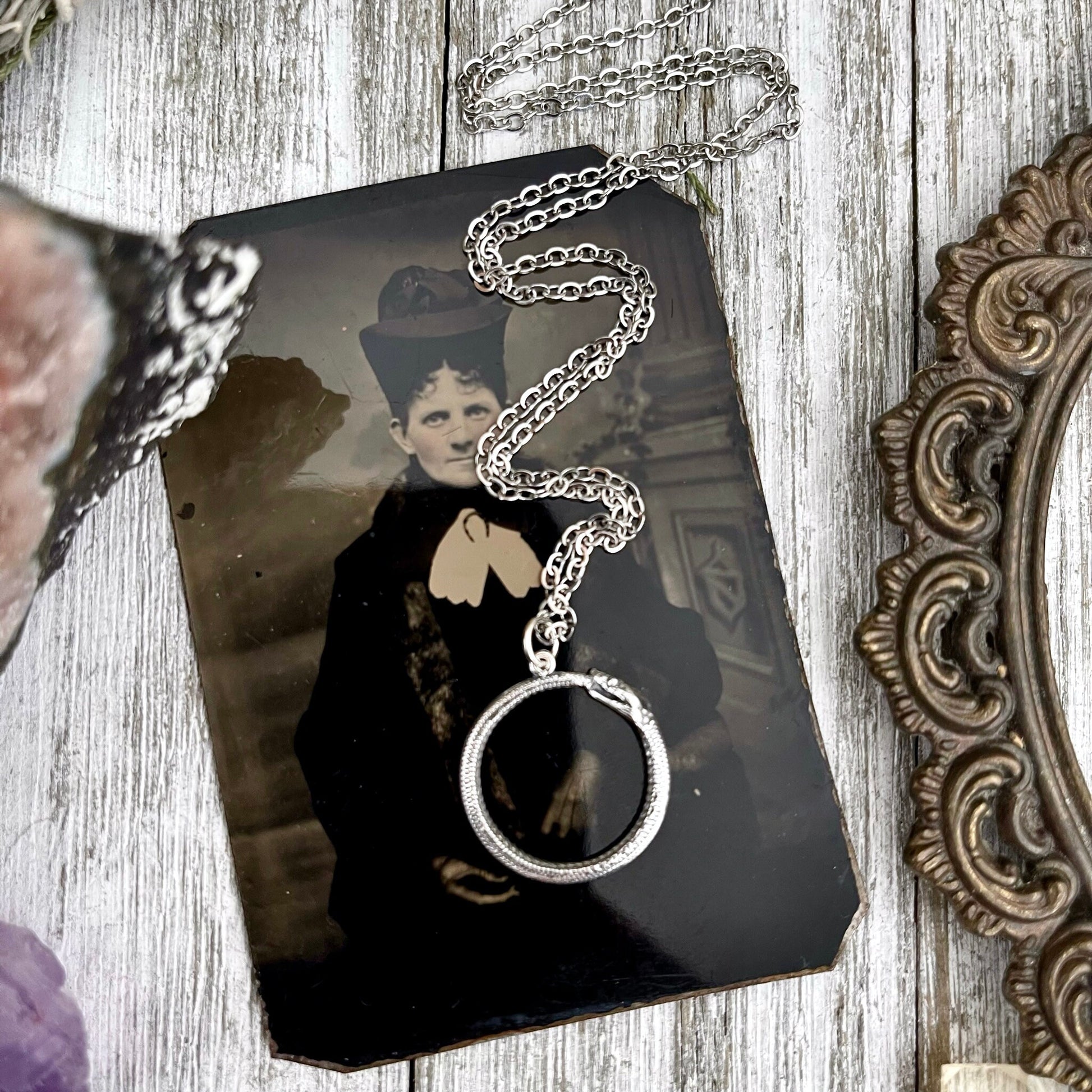 Tiny Talisman Collection - Ouroboros Snake Pendant 26x21mm